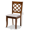 Baxton Studio Brigitte Grey Upholstered and Walnut Wood 4-Piece Dining Chair Set 167-9874